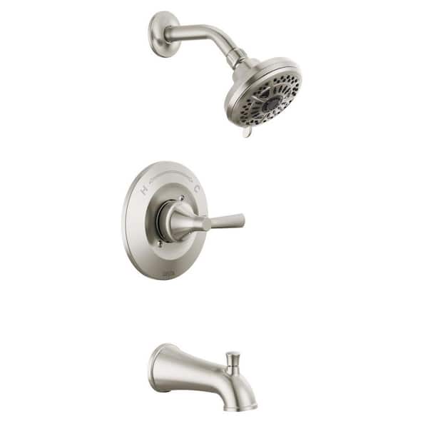 Brushed Nickel  WALL-MOUNTED 6" SINGLE HANDLE SHOWER MIXER FAUCET 