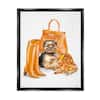 The Stupell Home Decor Collection Orange Yorkie Puppy Dog Fashion Purse  Accessories by Ziwei Li Floater Frame Animal Wall Art Print 21 in. x 17 in.  am-104_ffg_16x20 - The Home Depot