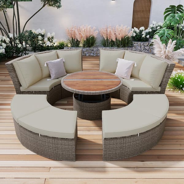Rattan sectional seating discount