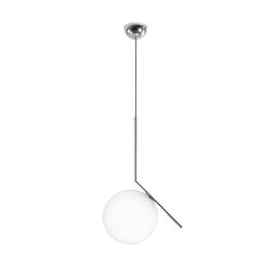 Kaelyn 1-Light Nickel Single Globe Pendant with Frosted Glass Shade