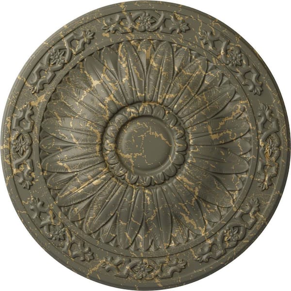 20-1/4 in. x 1-1/2 in. Lunel Urethane Ceiling Medallion (Fits Canopies upto 3-3/4 in.) Hand-Painted Witch Hazel Crackle