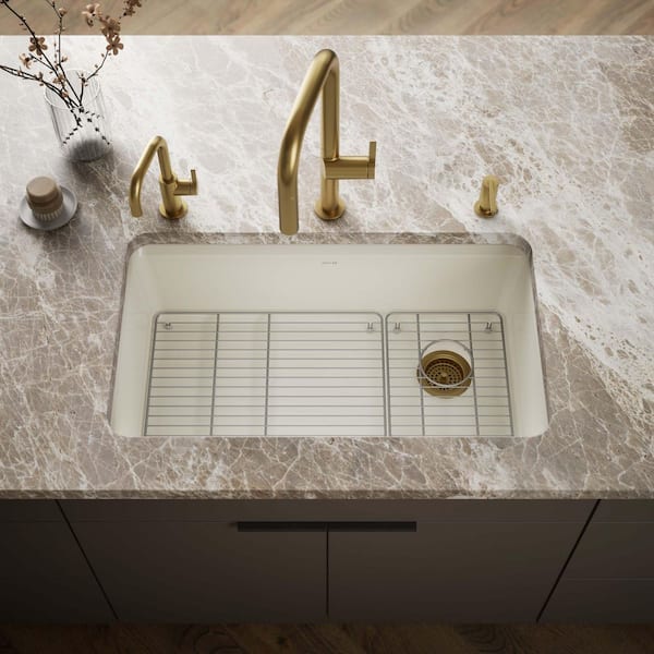 KOHLER Riverby 33 in. Undermount Single Bowl Cast Iron Kitchen