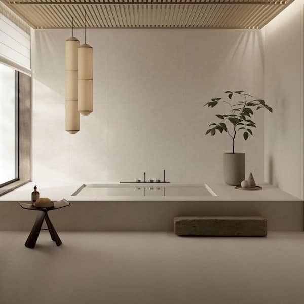 Illume Cream 47.12 in. x 47.12 in. Limestone Look Matte Porcelain Floor and Wall Tile (30.98 sq. ft. / Case)