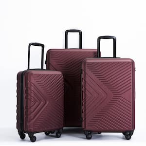 Lightweight Hardshell Luggage Sets with Spinner Wheels Suitcase, 3 Piece (20 in., 24 in., and 28 in.), TSA Lock, Red