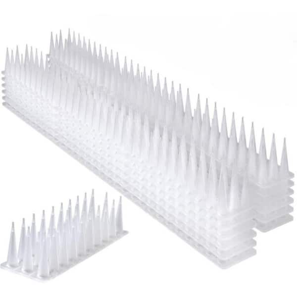 16.9 in. x 1.57 in. Plastic Bird Spikes for Small Birds Pigeon Squirrel Raccoon, No More Bird Nests and Poop (12-Pack)