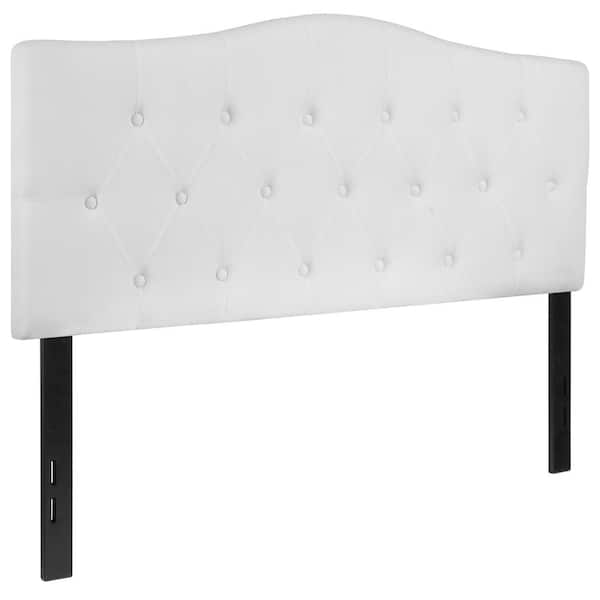 Carnegy Avenue White Cambridge Tufted Upholstered Headboard for Full Size Bed, Adjustable Height Contemporary Fabric Tufted Headboard