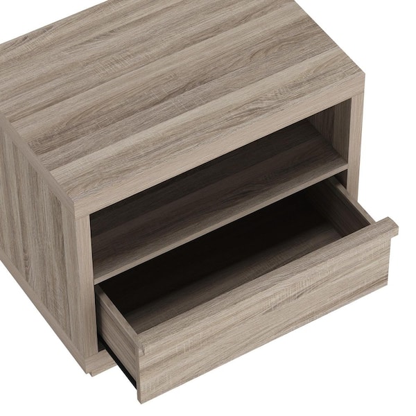 Manhattan Comfort Navis Contemporary Natural Oak 1-Drawer 26 in. W