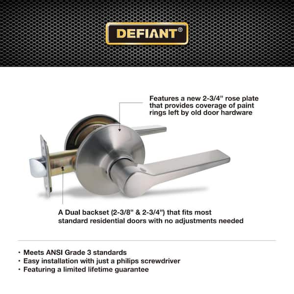 Defiant Freedom Satin Nickel Hall/Closet Door Handle 32LEX203B