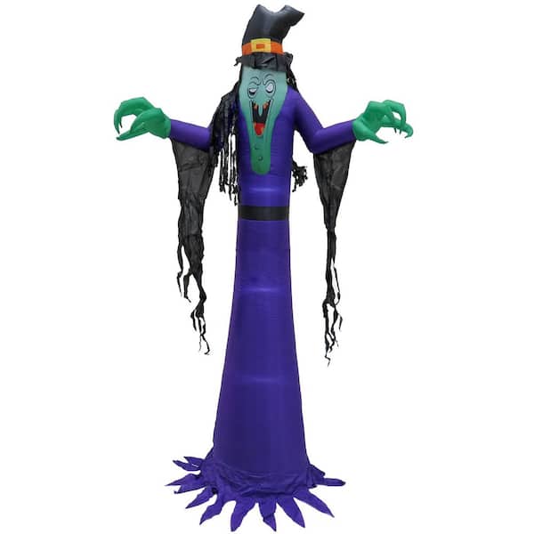 National Tree Company 12 ft. Inflatable Halloween Witch, 4 White LED Lights- UL