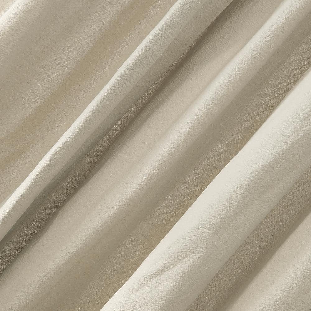 Oatmeal Cotton Twist Tab Light-Filtering Curtain Panel