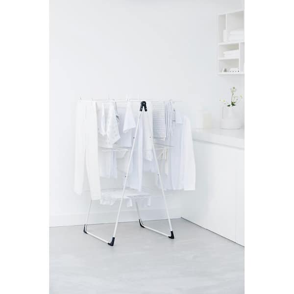 Brabantia 76 ft. (23m) W 33.5 in. x H 51.6 in. Tower Clothes Drying Rack in  Fresh White 477843 - The Home Depot