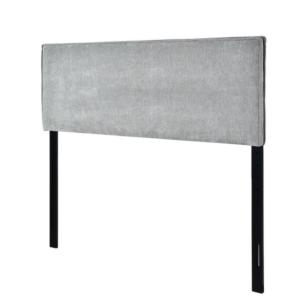 HMidea Flange Welt Grey Queen Upholstered Headboard