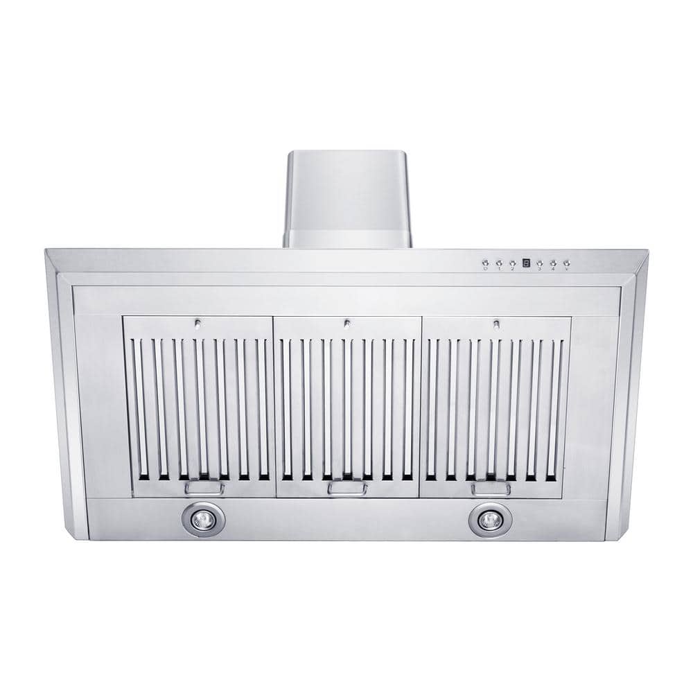 36" Stainless Steel Convertible Wall Mount Range Hood with Charcoal Filter