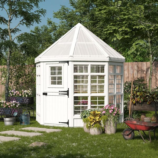Little Cottage Co. Octagon 8 ft. x 8 ft. Wood Greenhouse Panelized