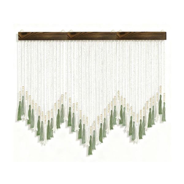 3-Piece Green 47 in x 39 in Cotton Handmade Macrame Woven Tapestry