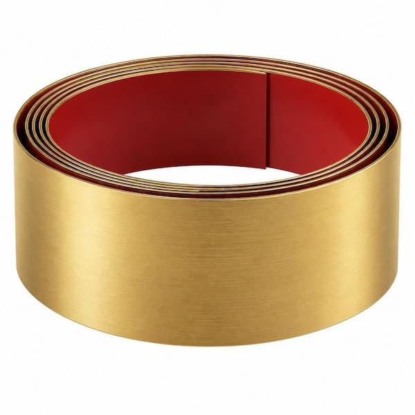 240 in. W x 4 in. D x 0.1 in. H in Gold Toe Kick, Stainless Steel Kick Plate Self Adhesive Metal Kick Plate for Cupboard
