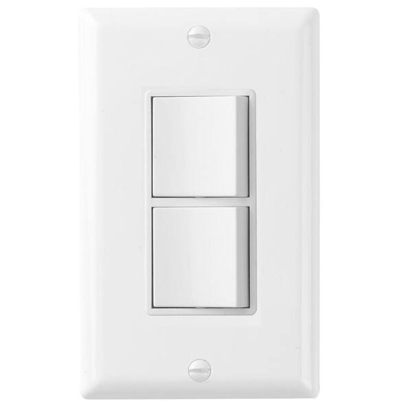 RUN BISON Decora 15 Amp Two Single Pole Rocker Light Switch, Wall Plate