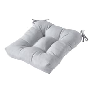 Solid Granite Sunbrella Fabric Square Tufted Outdoor Seat Cushion