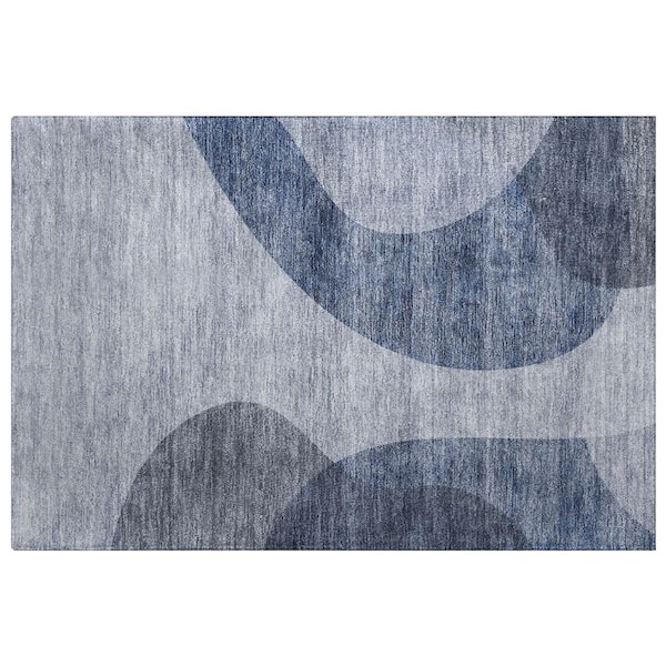 Dream Shag Premium Machine Washable Abstract ADS657 Blue 2 ft. x 3 ft. Accent Rug