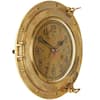 PORTHOLE CLOCK- PAPERWEIGHT, GOLD