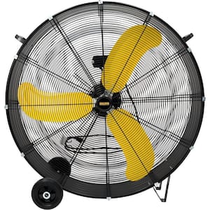 36 in. Industrial Drum Fan in Black, 18600 CFM High Velocity 2 Speed 3/5 HP Heavy Duty Metal Air Circulator