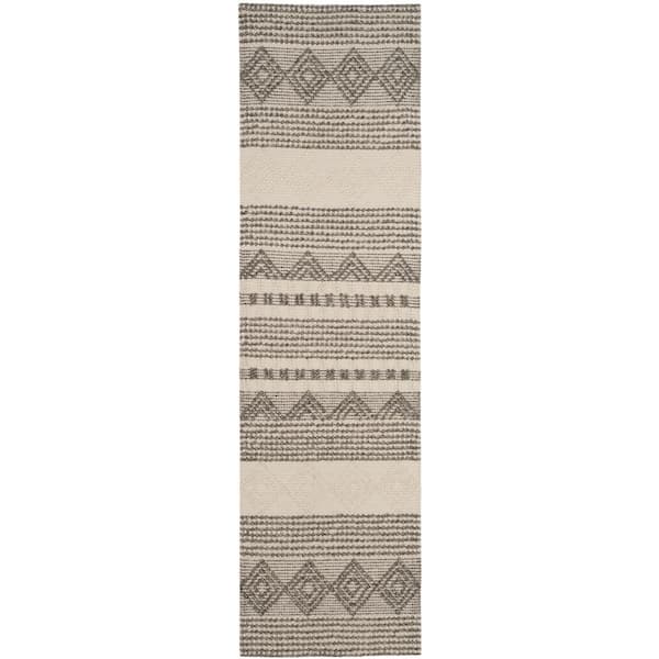 SAFAVIEH Natura Gray/Ivory 2 ft. x 10 ft. Geometric Runner Rug