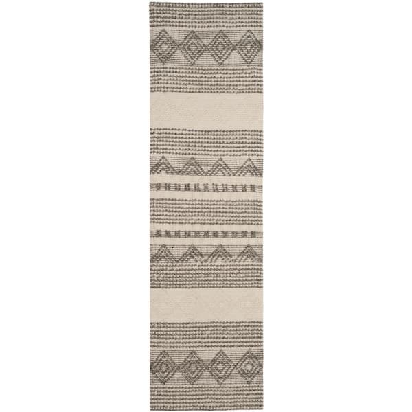 Natura Gray/Ivory 2 ft. x 22 ft. Geometric Runner Rug