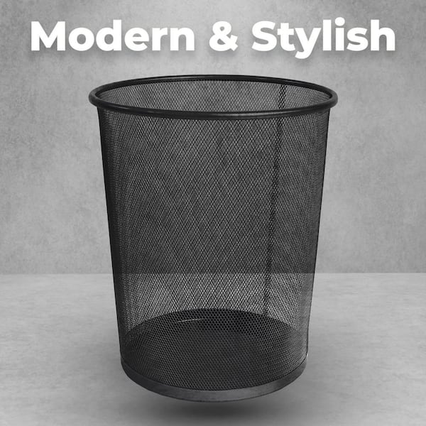 Office Depot Brand Black Mesh Wastebasket