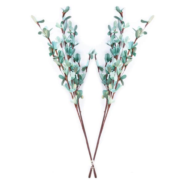 Bindle & Brass Handcrafted 32 in. Teal Palm Lilies Dried Natural (2-Pack)