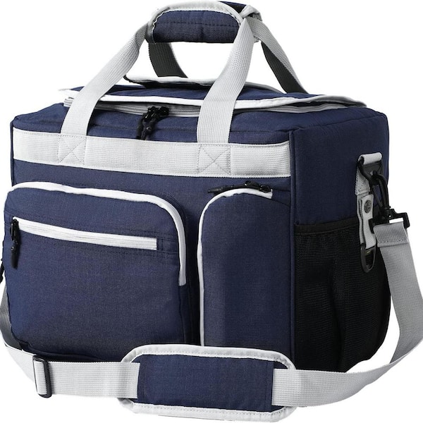 32 qt. Extra Large Leakproof Soft-Side Cooler Bag with Bottle Opener for Camping Beach BBQ Golf Picnic Lunch, Dark Blue