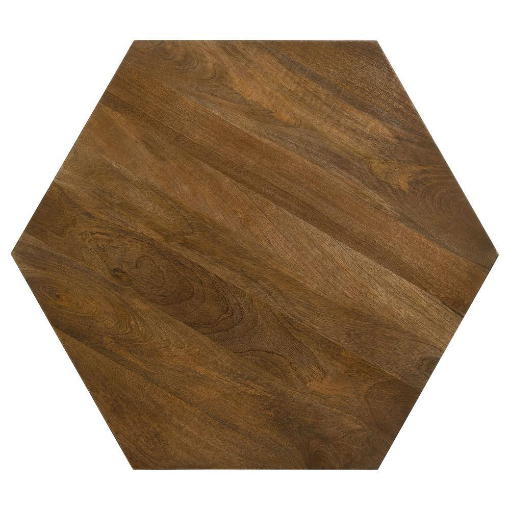 Natural Mango Wood Hexagonal Coffee Table