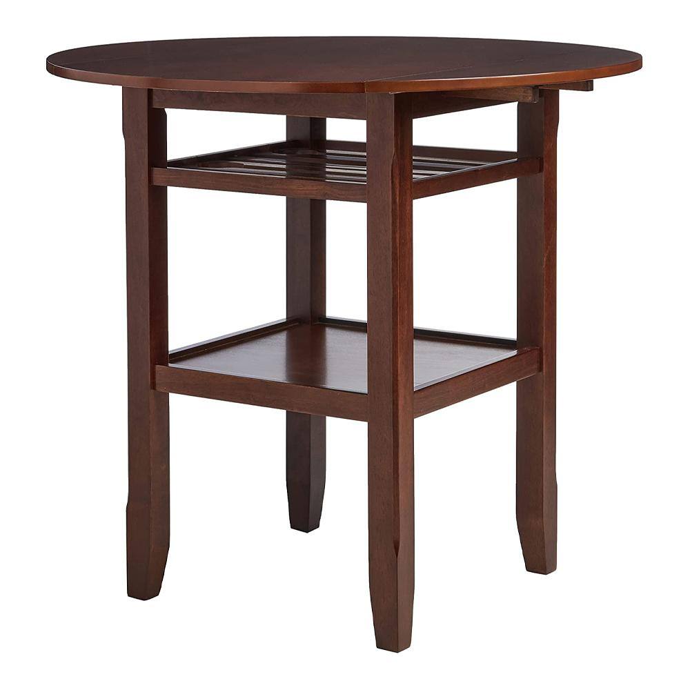Cherry Wood Round Extendable Counter Height Table