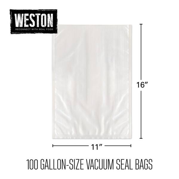Weston 15 in. x 18 in. XL Vacuum Sealer Bags (100-Count) 30-0105-W