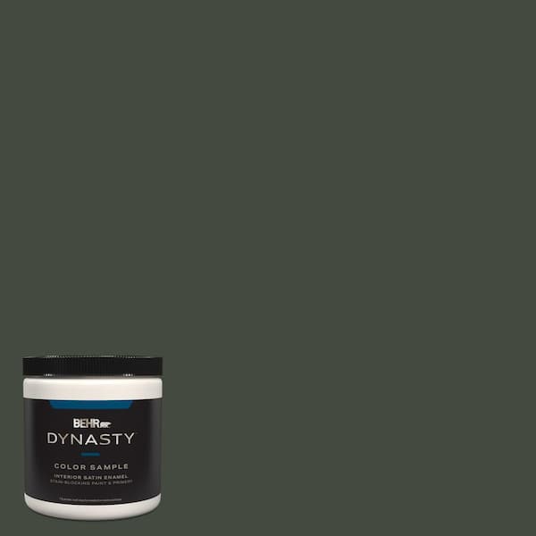 BEHR DYNASTY 8 oz. #BXC-12 Deep Forest Satin Enamel Stain-Blocking Interior/Exterior Paint and Primer Sample