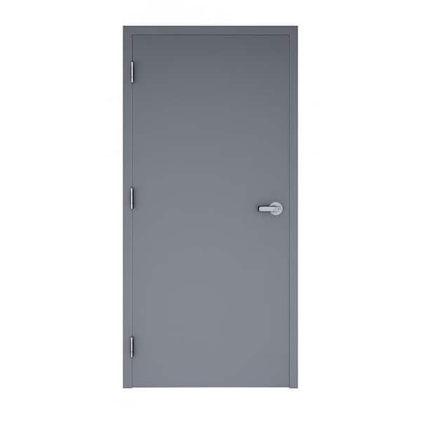 Flush Doors Series 36 in. x 80 in. Left-Handed Stainless Steel Finish Metal Commercial Door Kit w/ Frame and Hardware