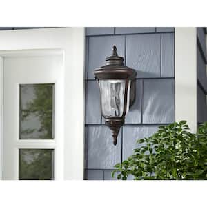 Bellwood Olde Brick And Clear Wave Glass Exterior Wall Light Orig $90 