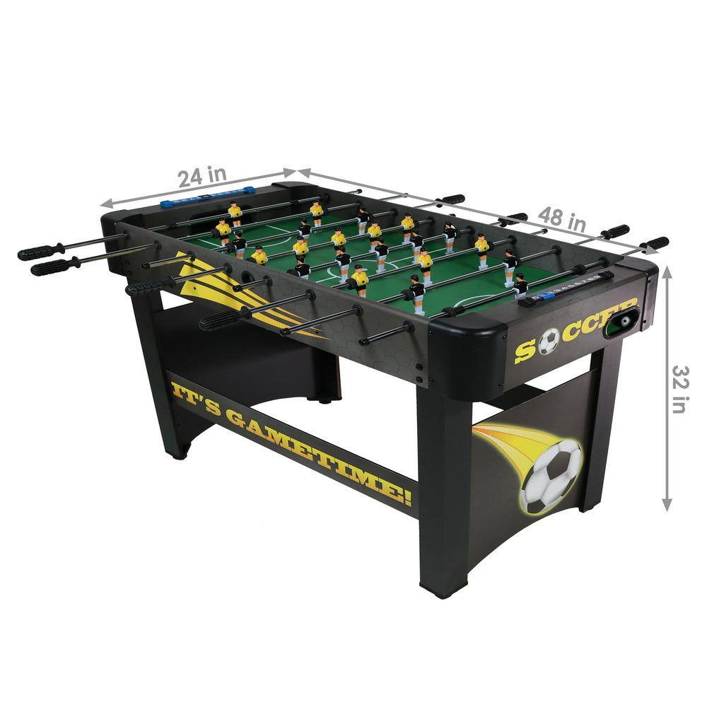 48-Inch Black and Green MDF Foosball Table