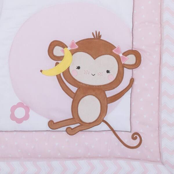pink monkey crib bedding sets