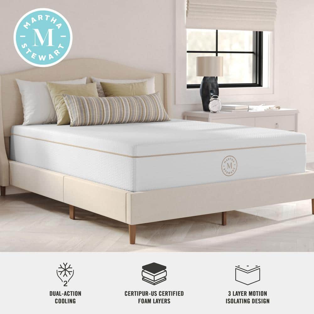 Queen White Gel Memory Foam Mattress with Quilted Jacquard Cover