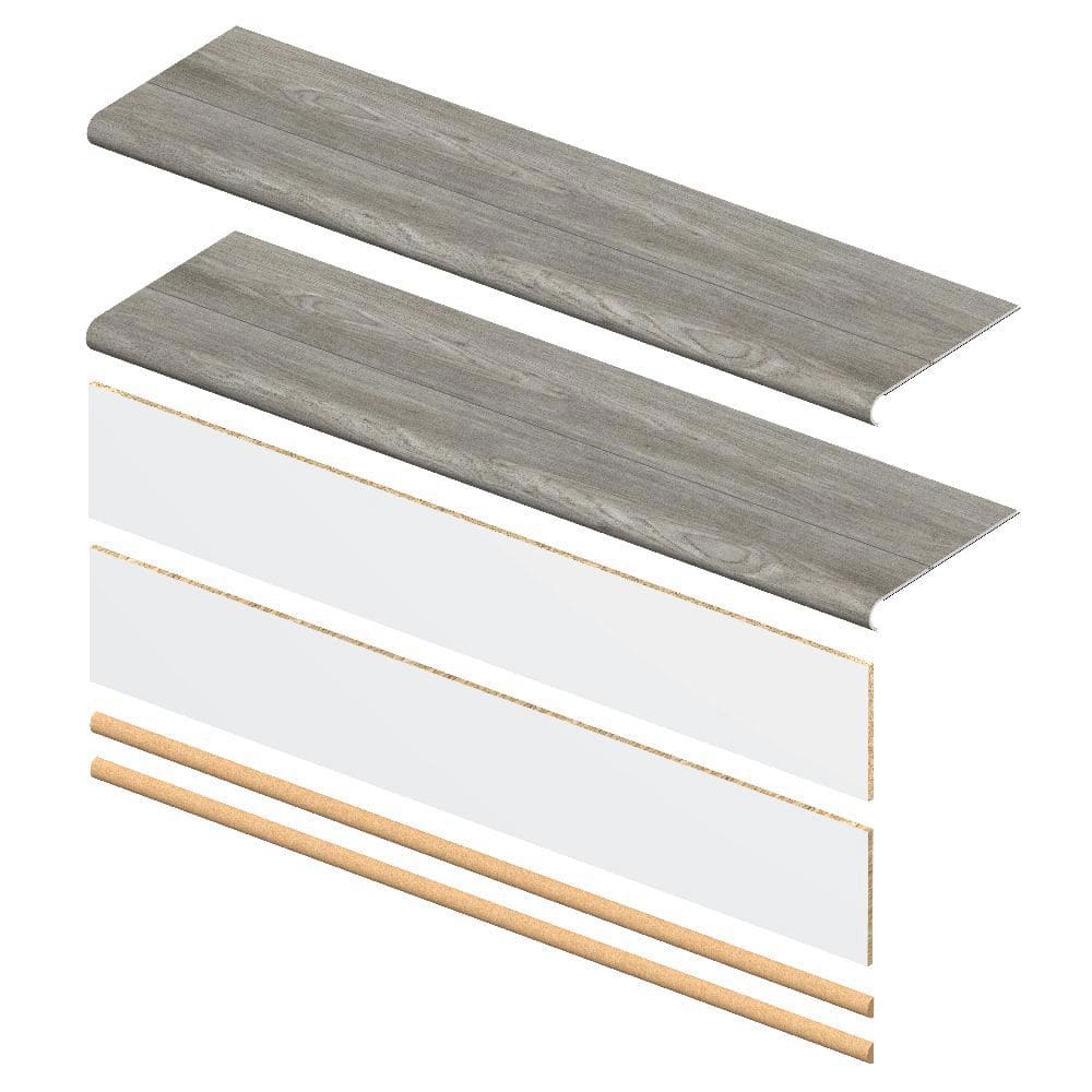 Lake Annette Oak 5mm x 46in x 12in Exact Match Round Nose Stair Tread + Riser Combo Kit (2-Pack) price history on PriceWatchPro