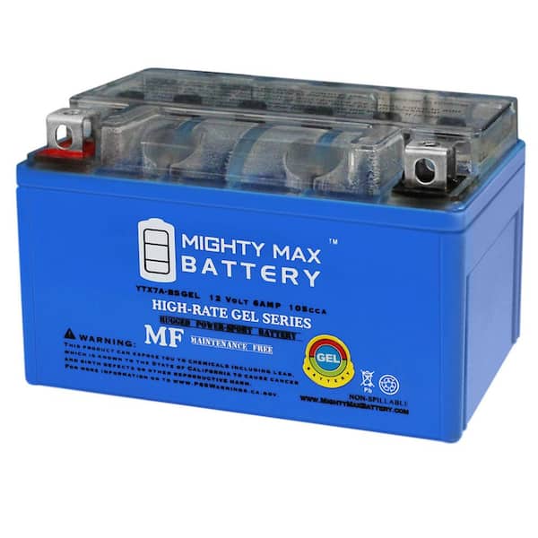 MIGHTY MAX BATTERY YTX7A-BS GEL Battery Replacement for BikeMaster MG7A-BS