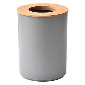 Padang Bathroom Trash Can Padang Bamboo Top 1.3 Gal - Stylish and Sustainable 5L Gray