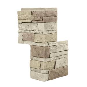 Stacked Stone Vanilla Bean 24 in. x 12 in. Faux Stone Siding Outside Corner Panel
