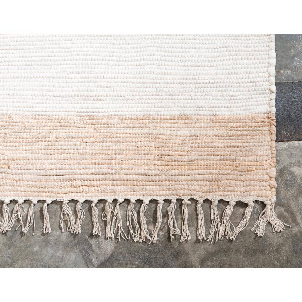 Handwoven Beige Braided Stripe Indoor Rug 6' x 9' - Earthy Easy Care