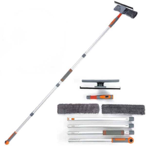 Angel Sar 23 in. to 62 in. Window Squeegee Cleaner, 2 in 1 Shower Squeegee with Bendable Head for Indoor or Outdoor High Window