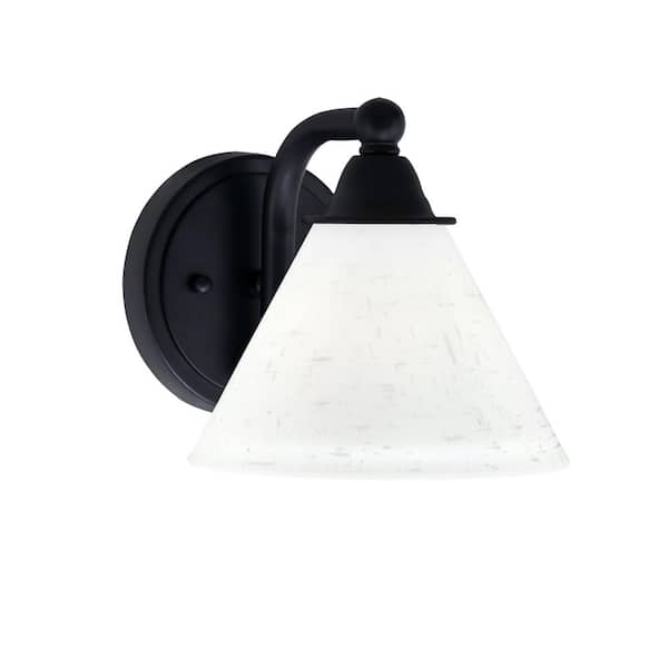 Unbranded Madison 7 in. 1-Light Matte Black Wall Sconce with Standard Shade