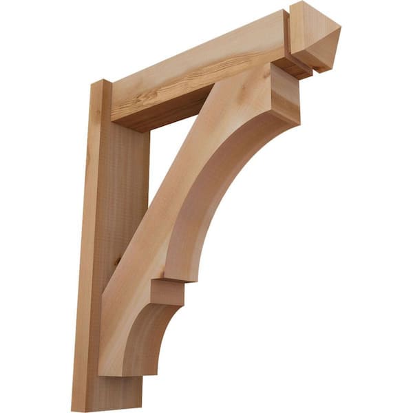 Ekena Millwork 6 in. x 26 in. x 22 in. Western Red Cedar Balboa Arts and Crafts Smooth Outlooker