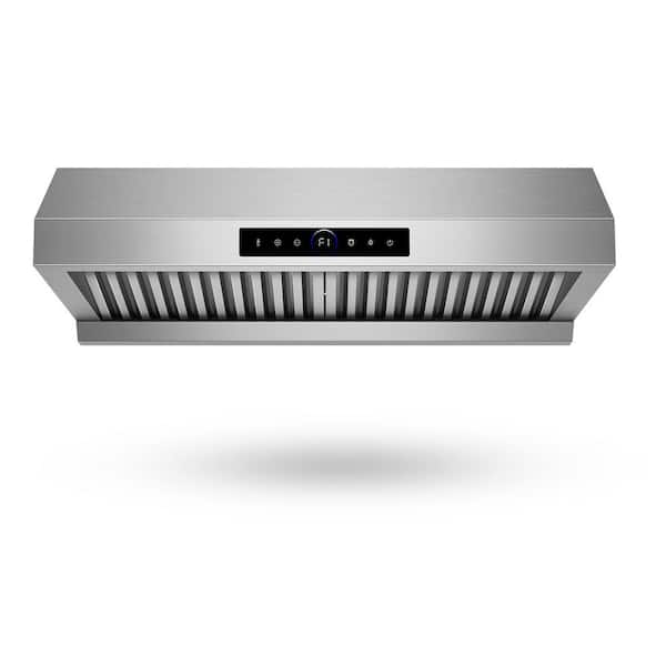 30 in. 900CFM Ducted Under Cabinet Range Hood in Silver With Digital Control and 2 LED Lights