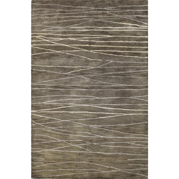 BASHIAN Greenwich Taupe 6 ft. x 9 ft. (5'6" x 8'6") Abstract Contemporary Area Rug
