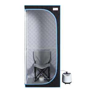 1-Person Full Size Black Steam Sauna Tent for Spa Detox at Home PVC Pipe Connector Easy to Install